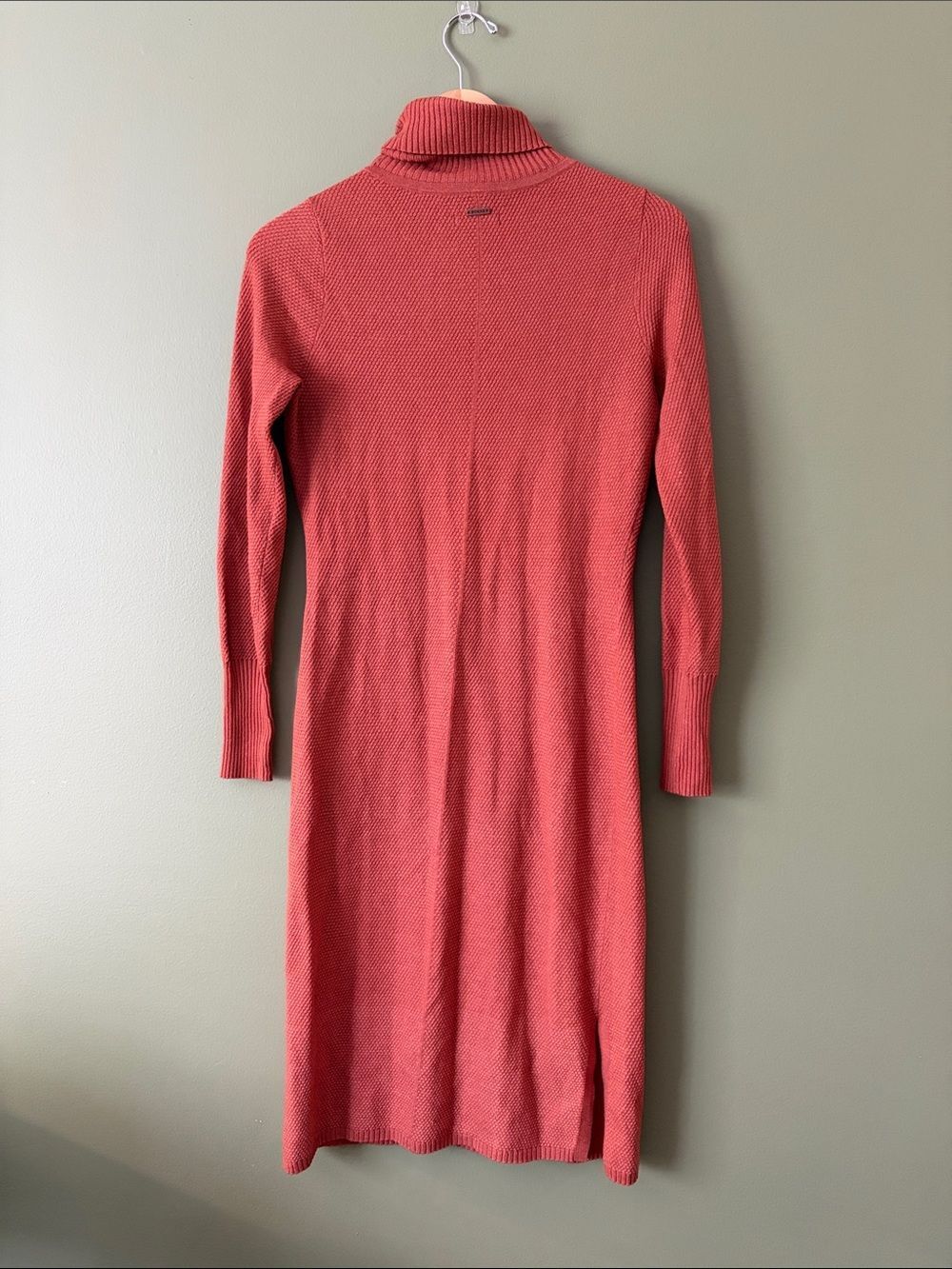 Parna Rusty Orange Knit Turtleneck Midi Figaro Long Sleeve Dress Sz S - Picture 7 of 9